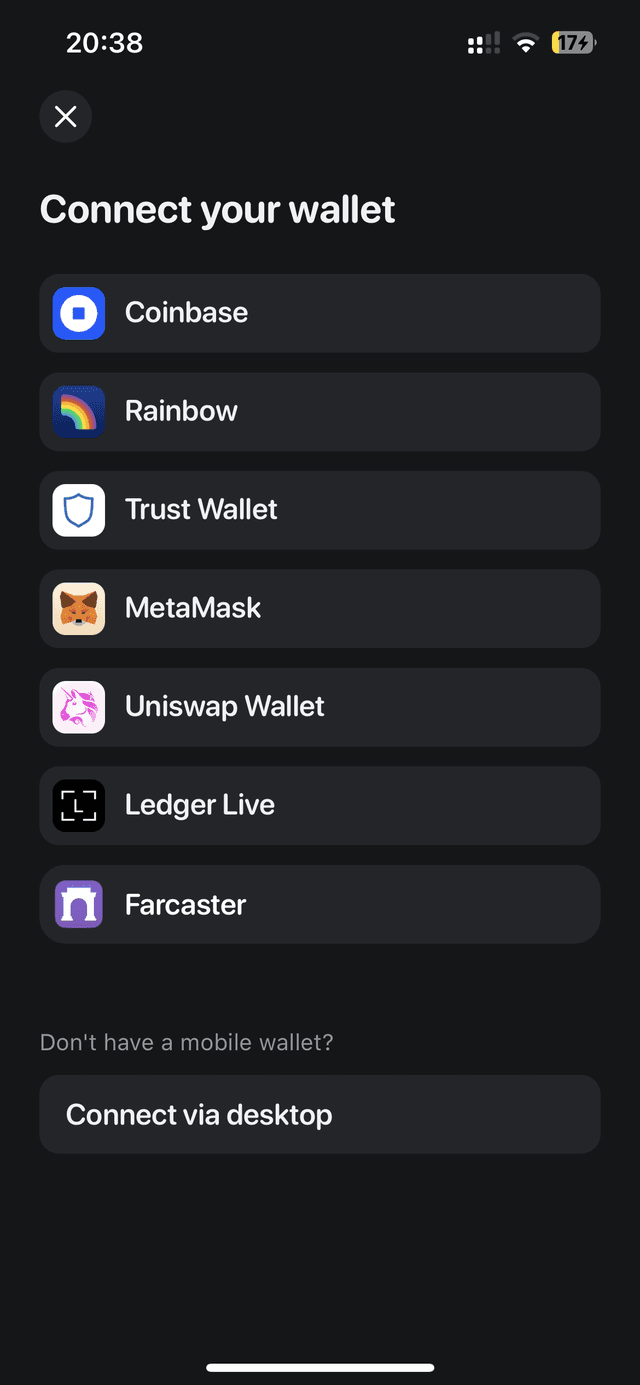 Connect Wallet Screen
